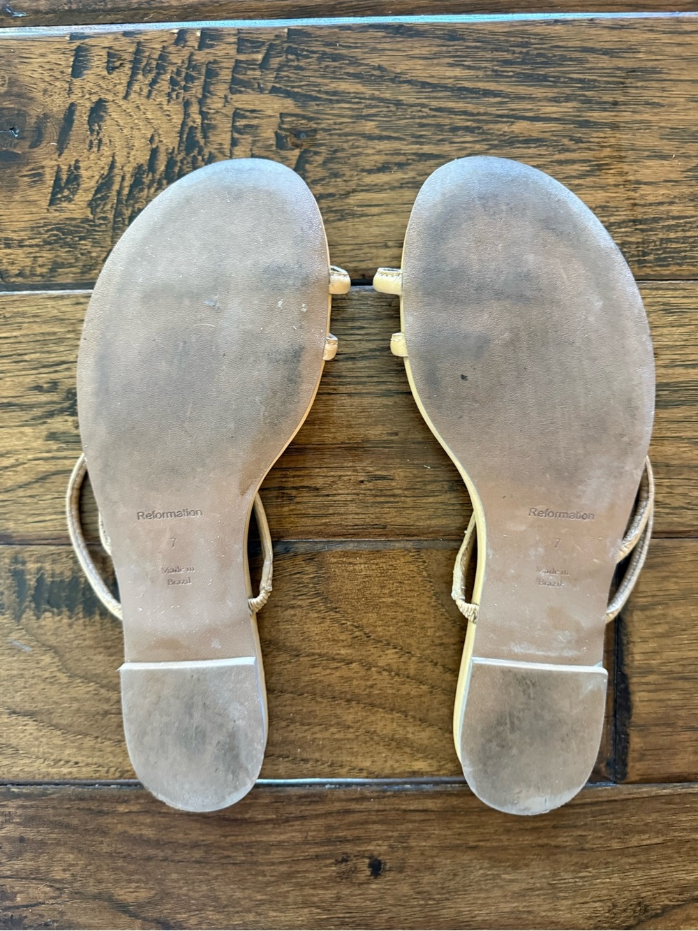 Reformation Ludo Toe Ring Strappy Flat Sandal - Buff - Picture 5 of 5